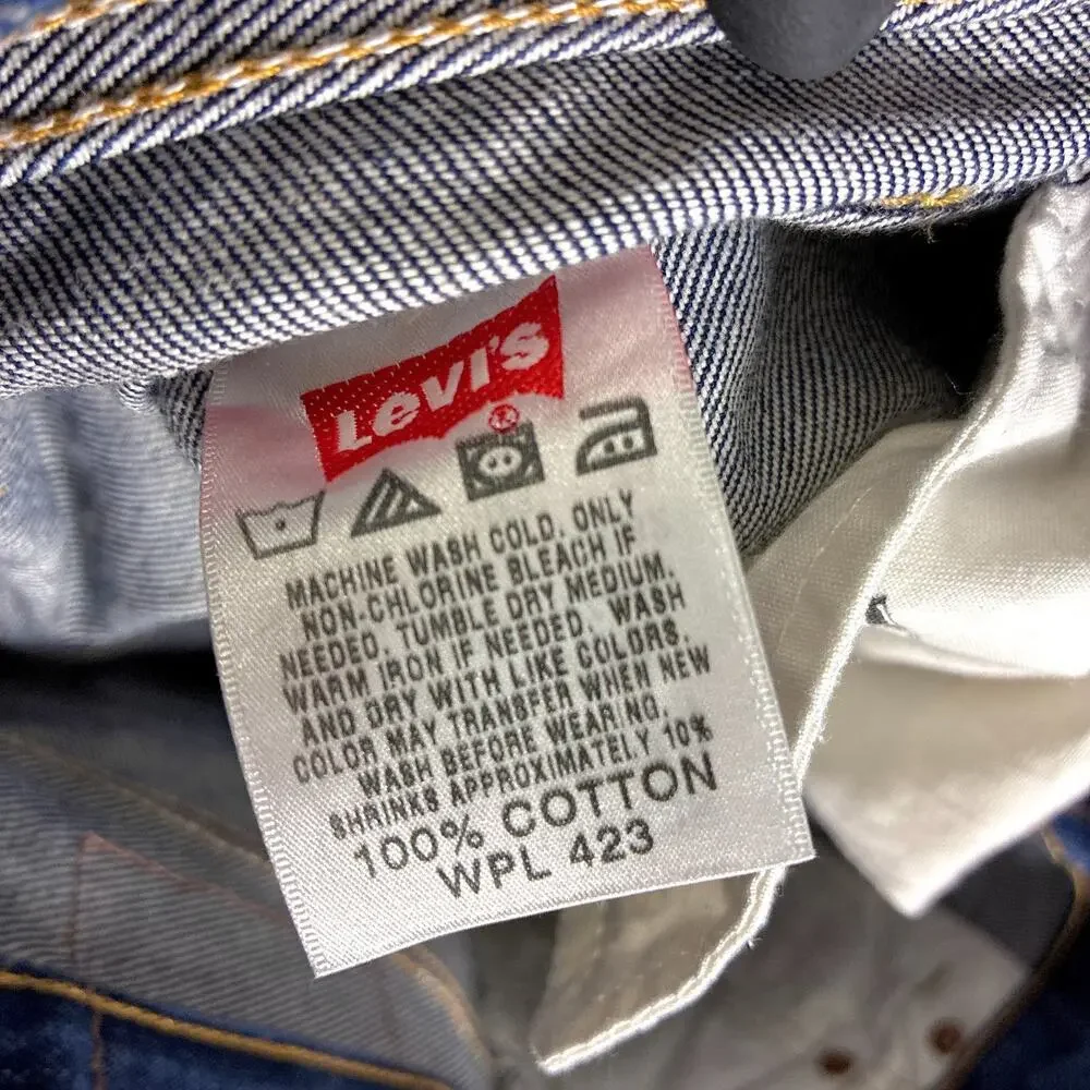 VTG Levis 501xx Jeans Mens 35x34 (35x32) Indigo Rigid Raw Wash Button Fly Y2K